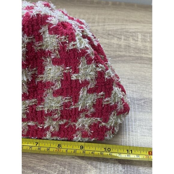 NWT Anthropologie Frankie Mini Tweed Pink Houndstooth Clutch Pouch Pink W Strap - Picture 7 of 8